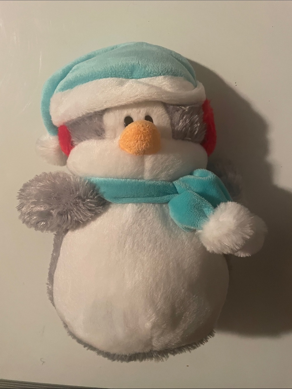Cuddle Barn Plush Penguin with Teal Hat & Scarf - Sings and Wiggles